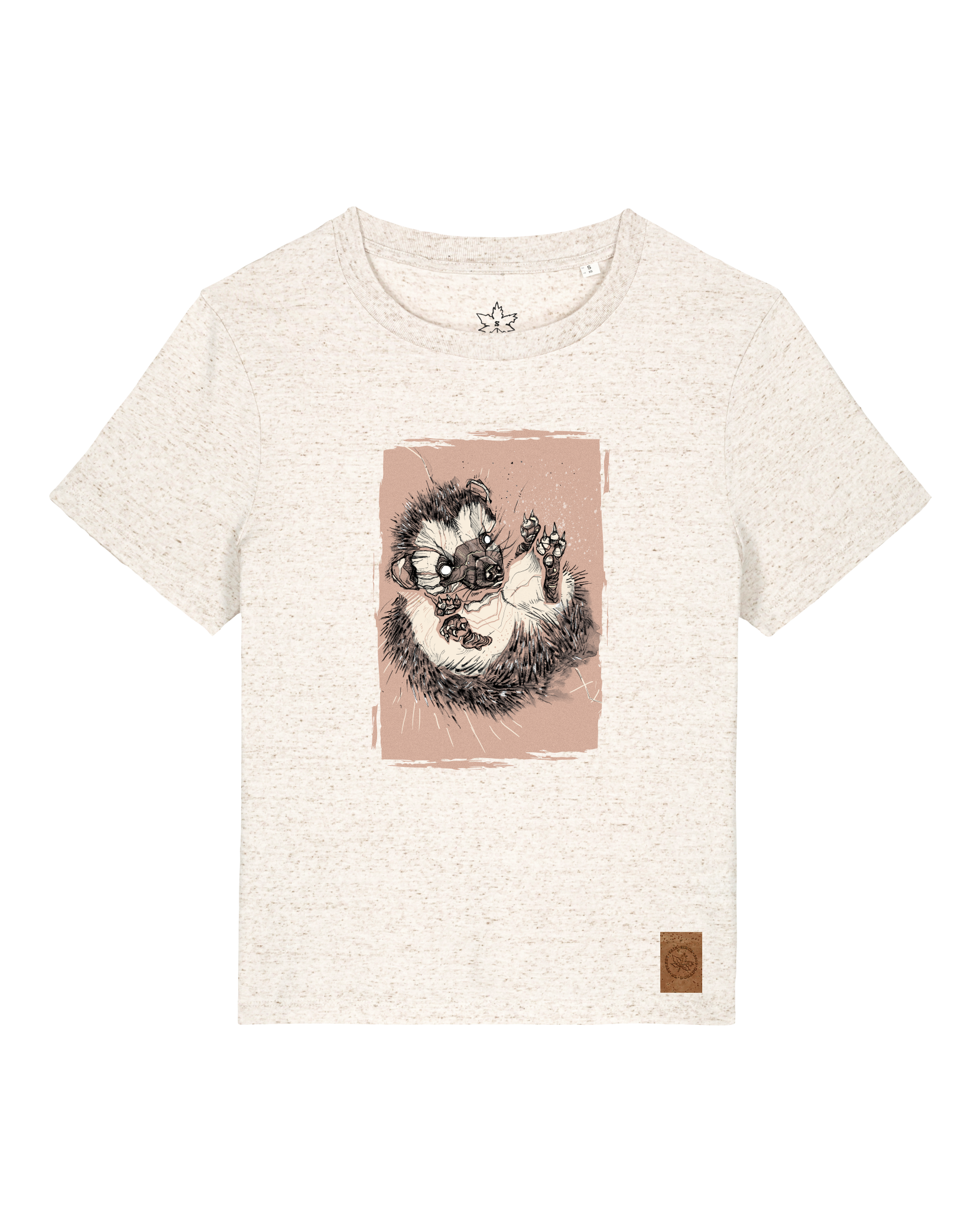 bio-female-medium fit-tshirt-igel-sttw172-elbsandstein-front