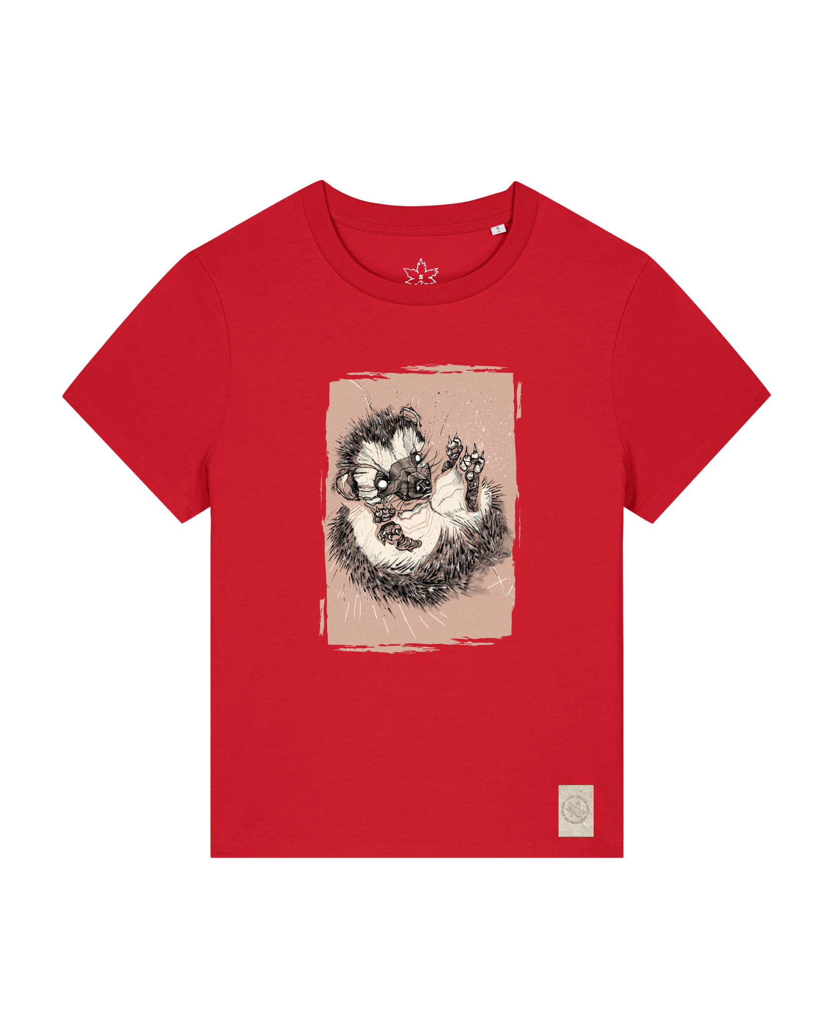 bio-female-medium fit-tshirt-igel-sttw172-erdbeere-front