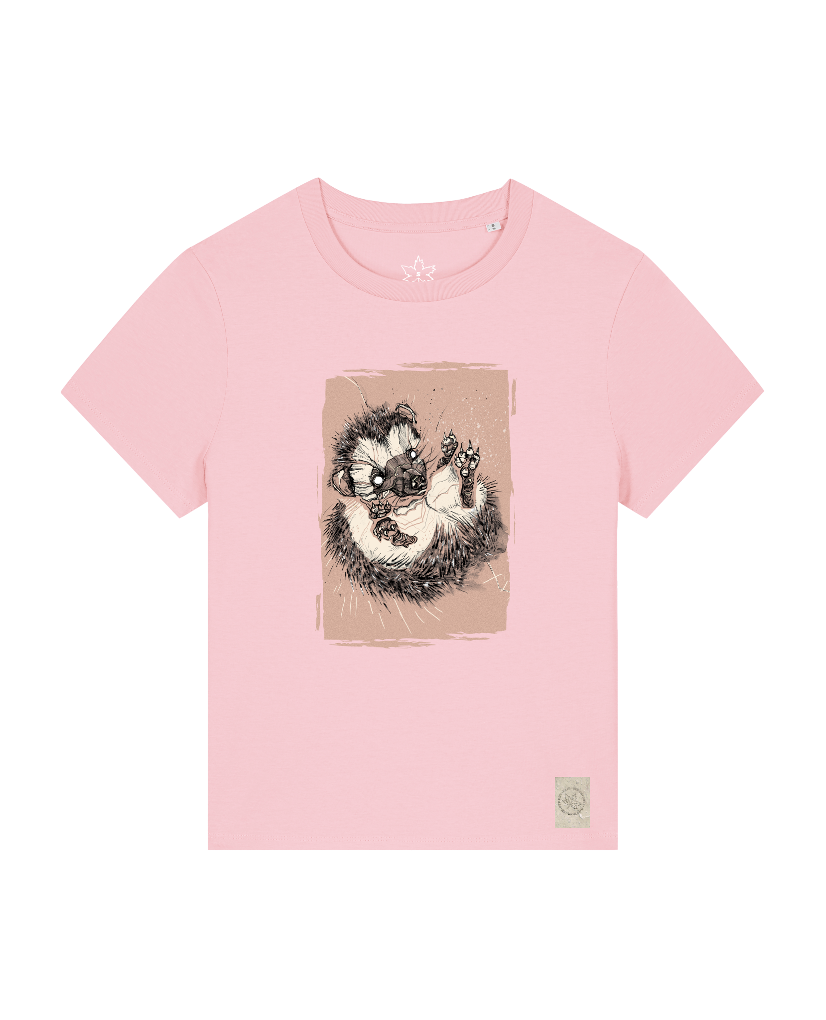 bio-female-medium fit-tshirt-igel-sttw172-flamingo-front