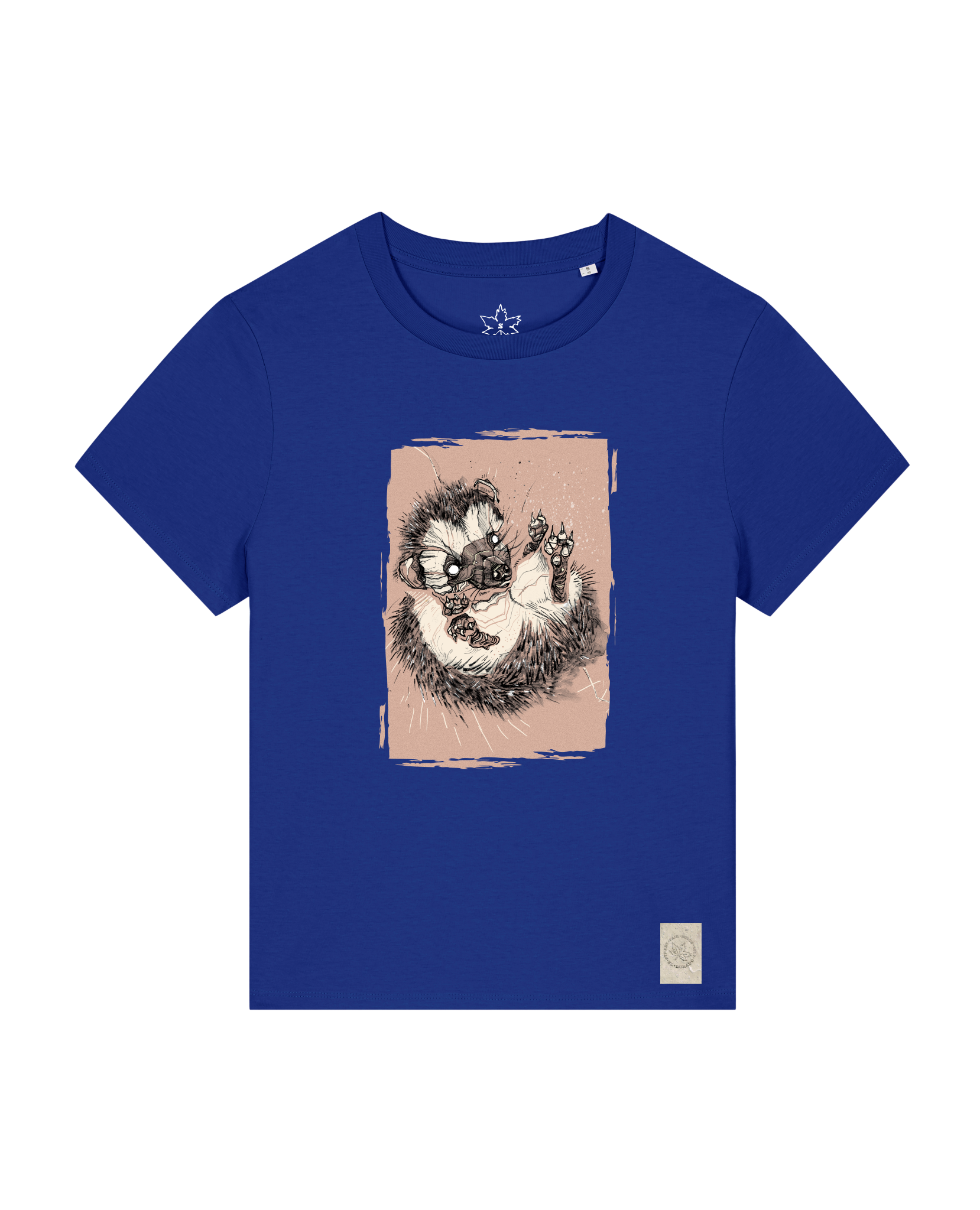 bio-female-medium fit-tshirt-igel-sttw172-kornblume-front