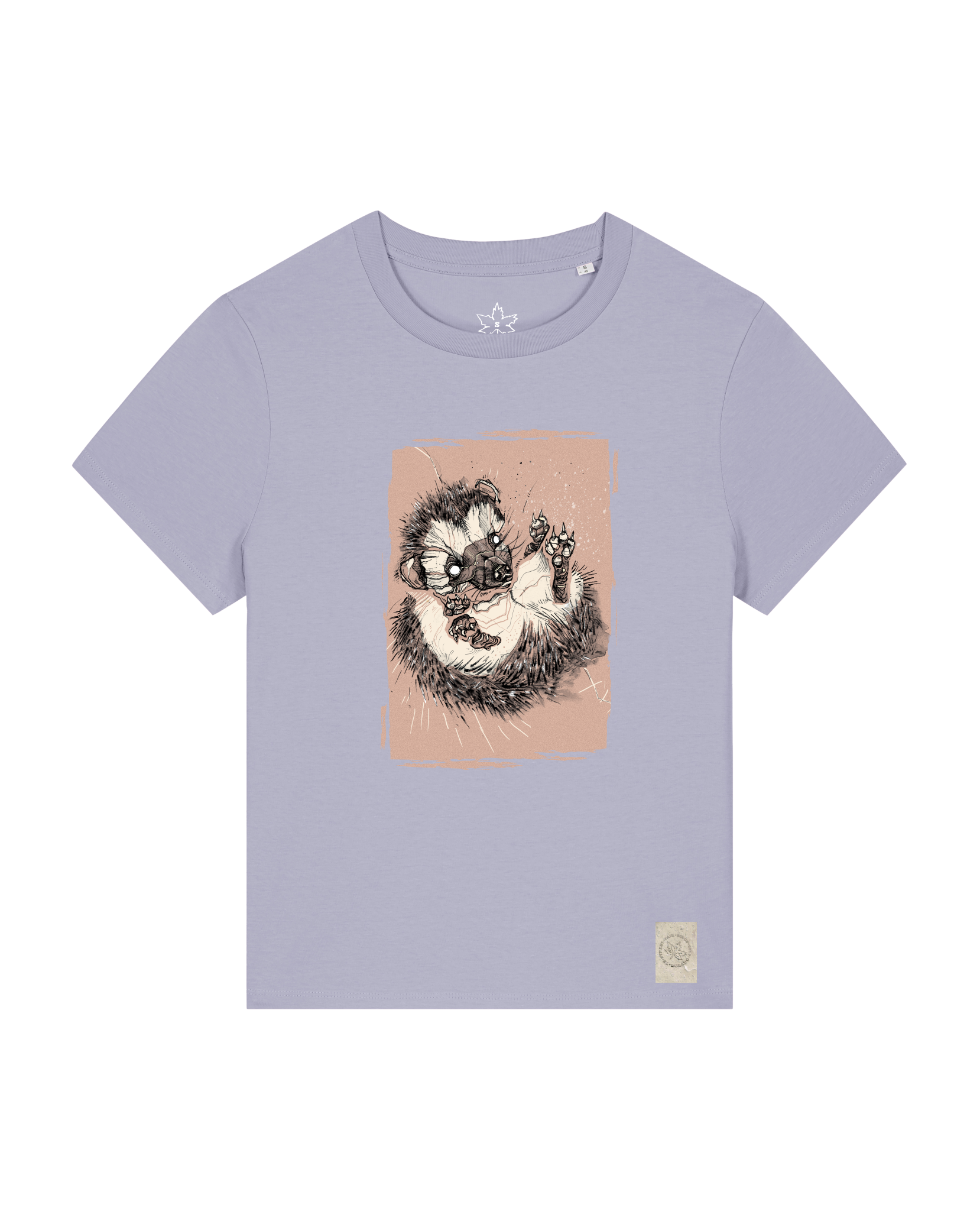 bio-female-medium fit-tshirt-igel-sttw172-lavender-front