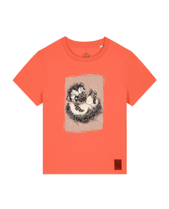 bio-female-medium fit-tshirt-igel-sttw172-mandarine-front