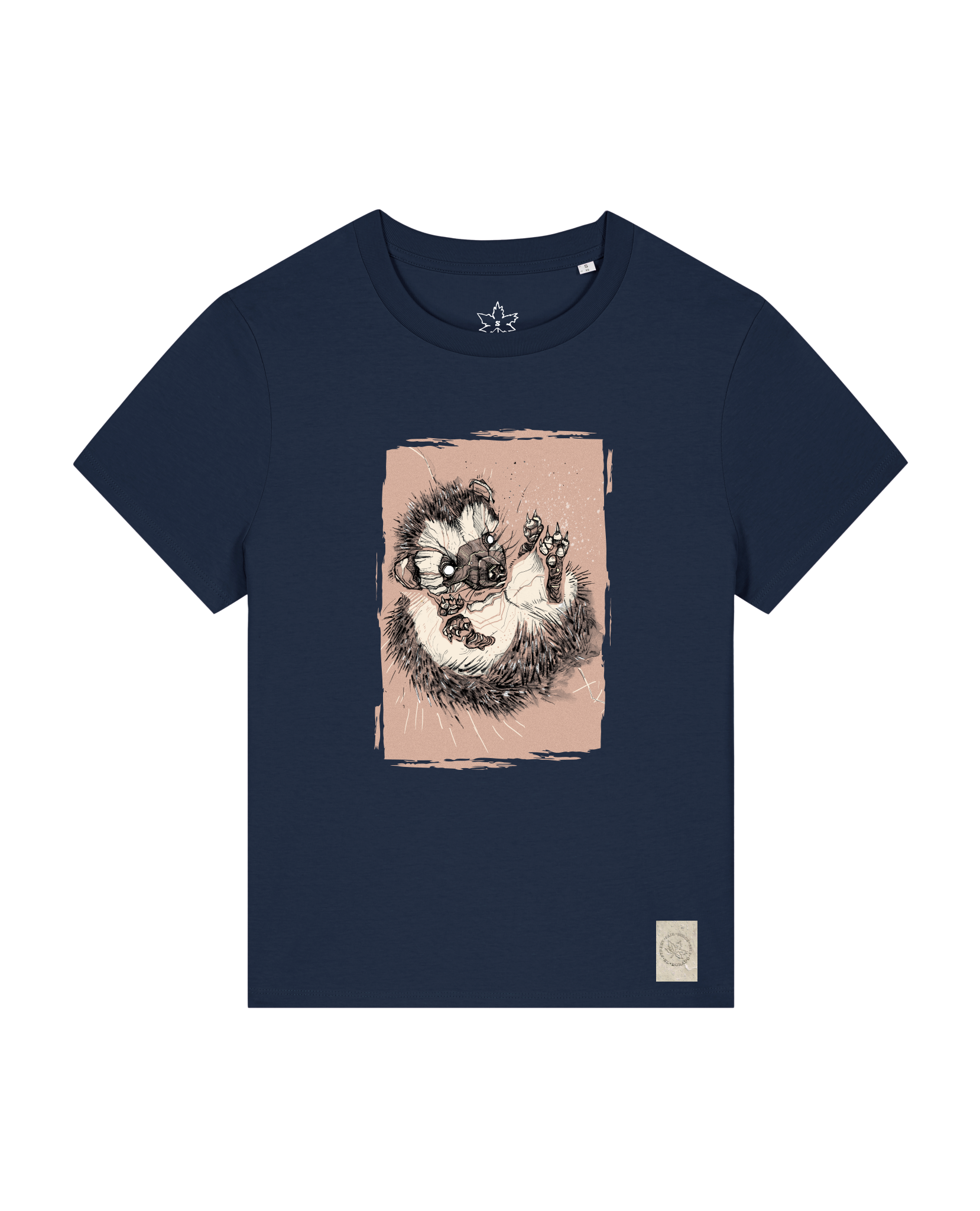 bio-female-medium fit-tshirt-igel-sttw172-marine-front