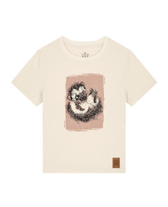 bio-female-medium fit-tshirt-igel-sttw172-natur-front