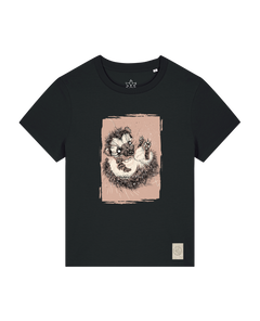 bio-female-medium fit-tshirt-igel-sttw172-schwarz-front