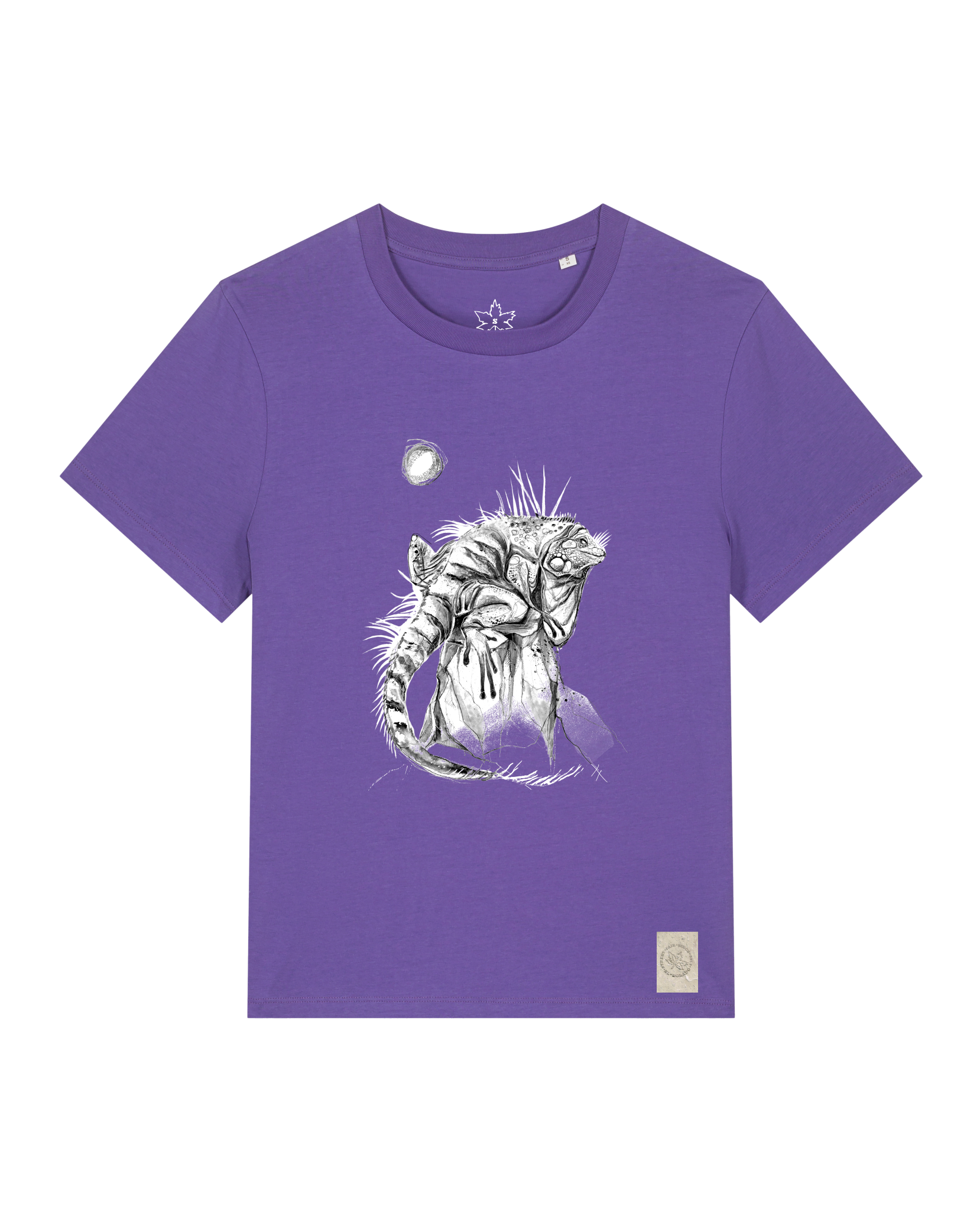 bio-female-medium fit-tshirt-iguana-sttw172-blaukraut-front