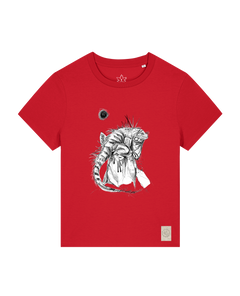 bio-female-medium fit-tshirt-iguana-sttw172-erdbeere-front