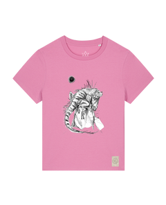 bio-female-medium fit-tshirt-iguana-sttw172-kaugummi-front