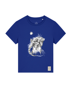bio-female-medium fit-tshirt-iguana-sttw172-kornblume-front