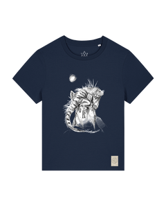 bio-female-medium fit-tshirt-iguana-sttw172-marine-front