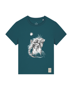 bio-female-medium fit-tshirt-iguana-sttw172-nordmanntanne-front