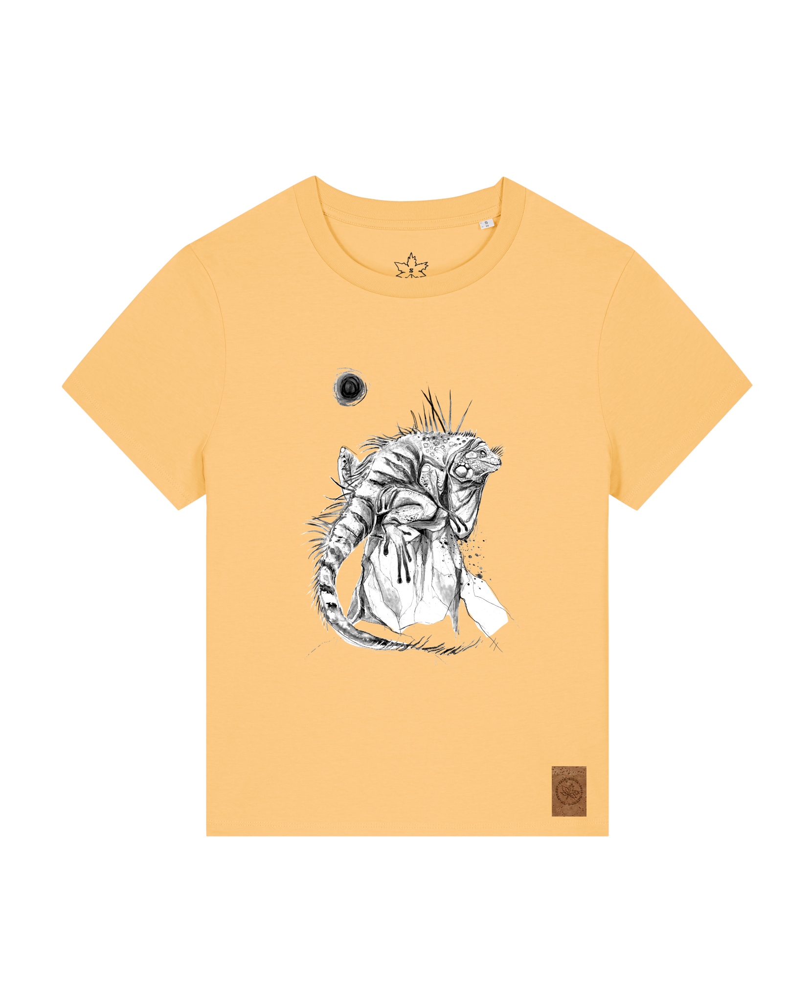 bio-female-medium fit-tshirt-iguana-sttw172-senfkorn-front