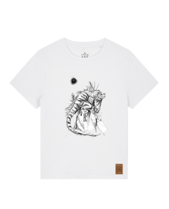 bio-female-medium fit-tshirt-iguana-sttw172-weiß-front