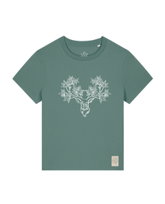 bio-female-medium fit-tshirt-king of wood-sttw172-blautanne-front