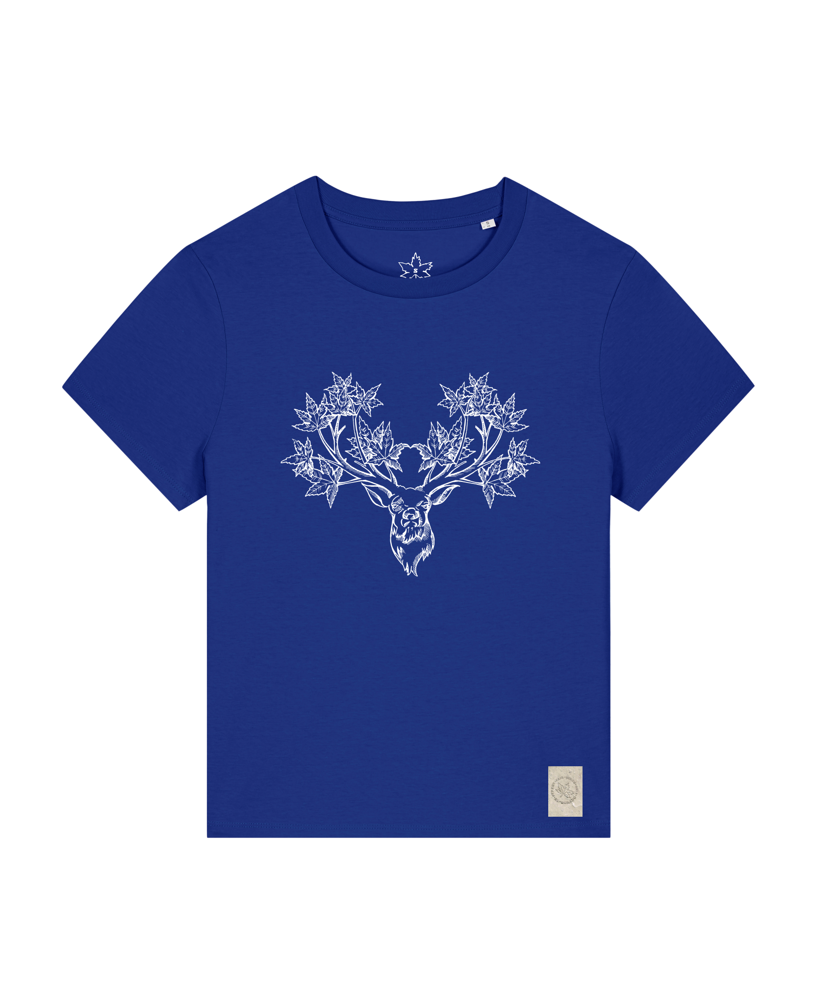 bio-female-medium fit-tshirt-king of wood-sttw172-kornblume-front