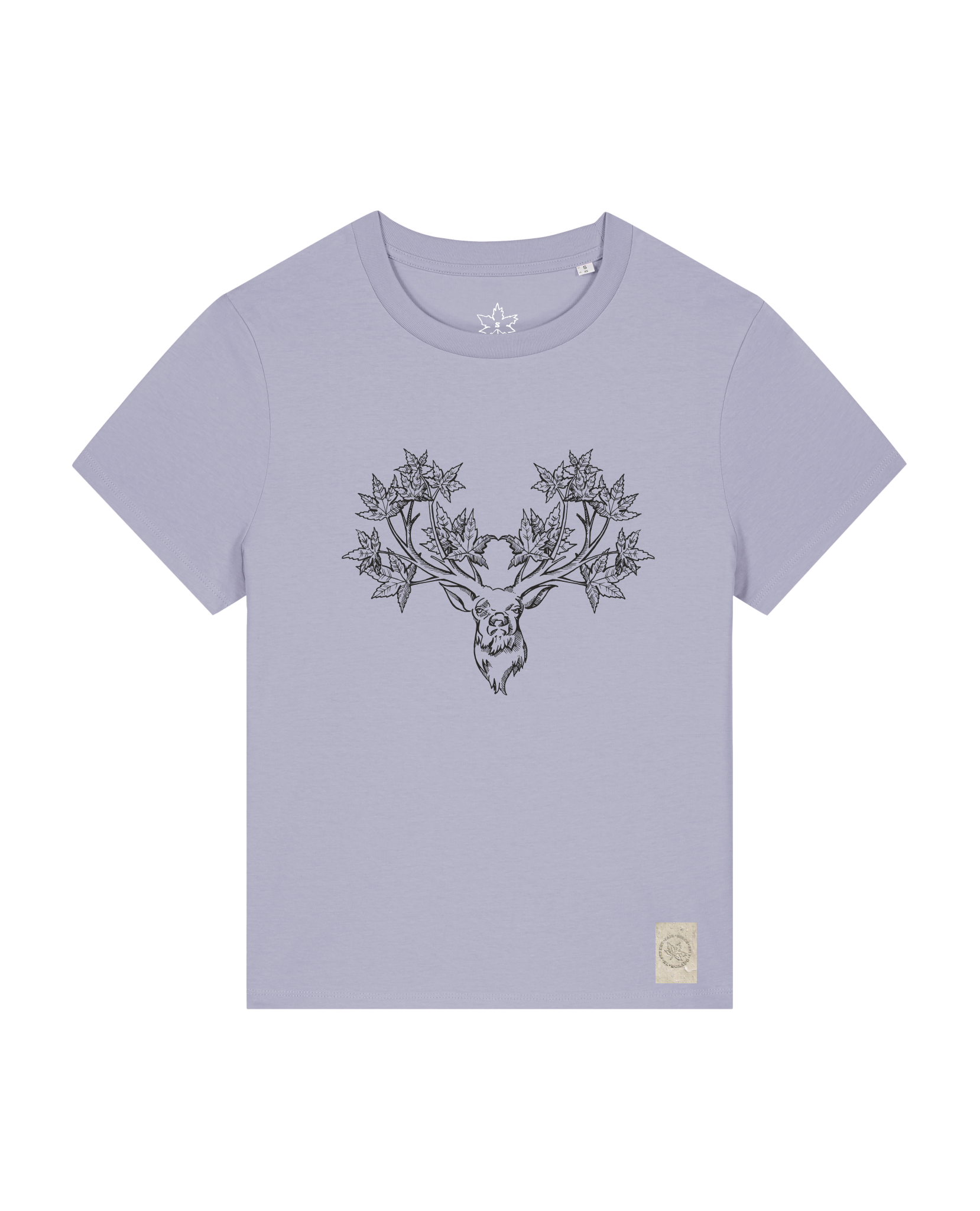 bio-female-medium fit-tshirt-king of wood-sttw172-lavender-front