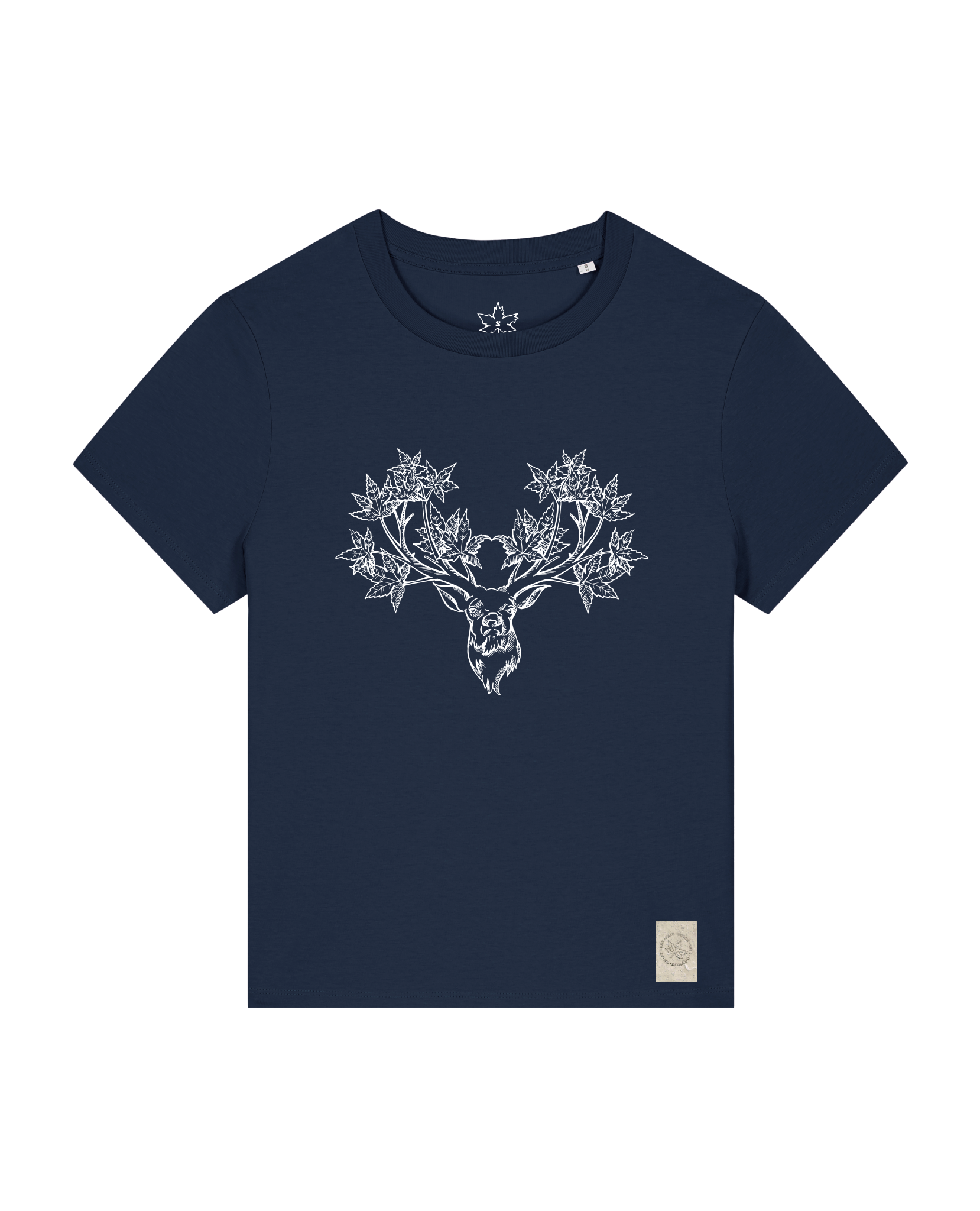 bio-female-medium fit-tshirt-king of wood-sttw172-marine-front