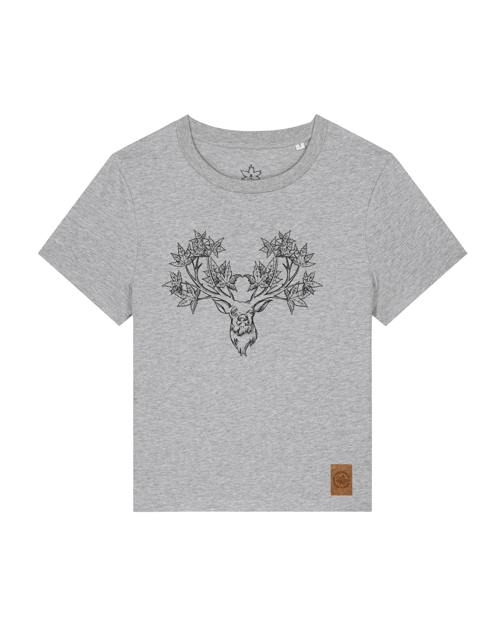 bio-female-medium fit-tshirt-king of wood-sttw172-mausgrau-front