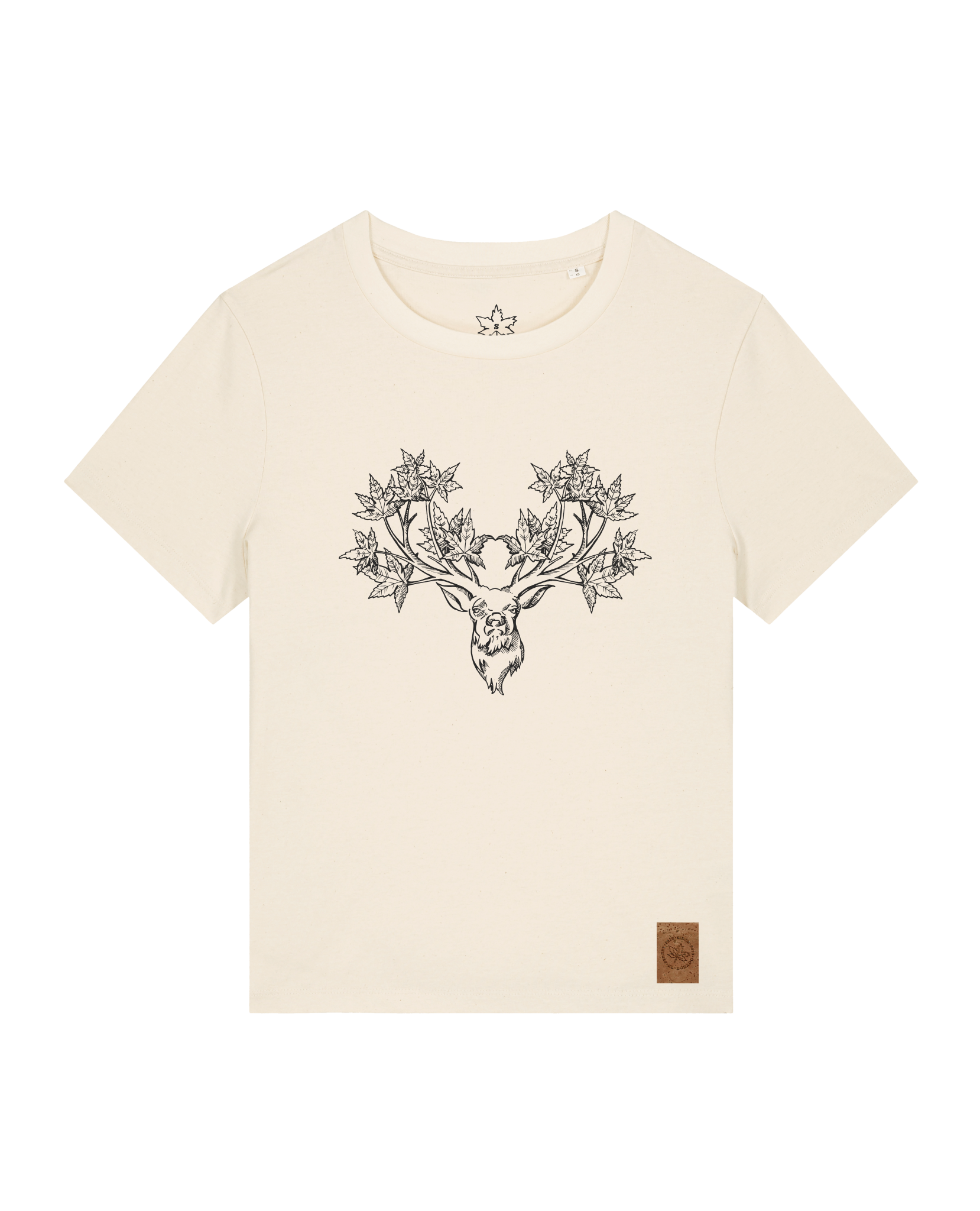 bio-female-medium fit-tshirt-king of wood-sttw172-natur-front