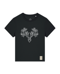 bio-female-medium fit-tshirt-king of wood-sttw172-schwarz-front