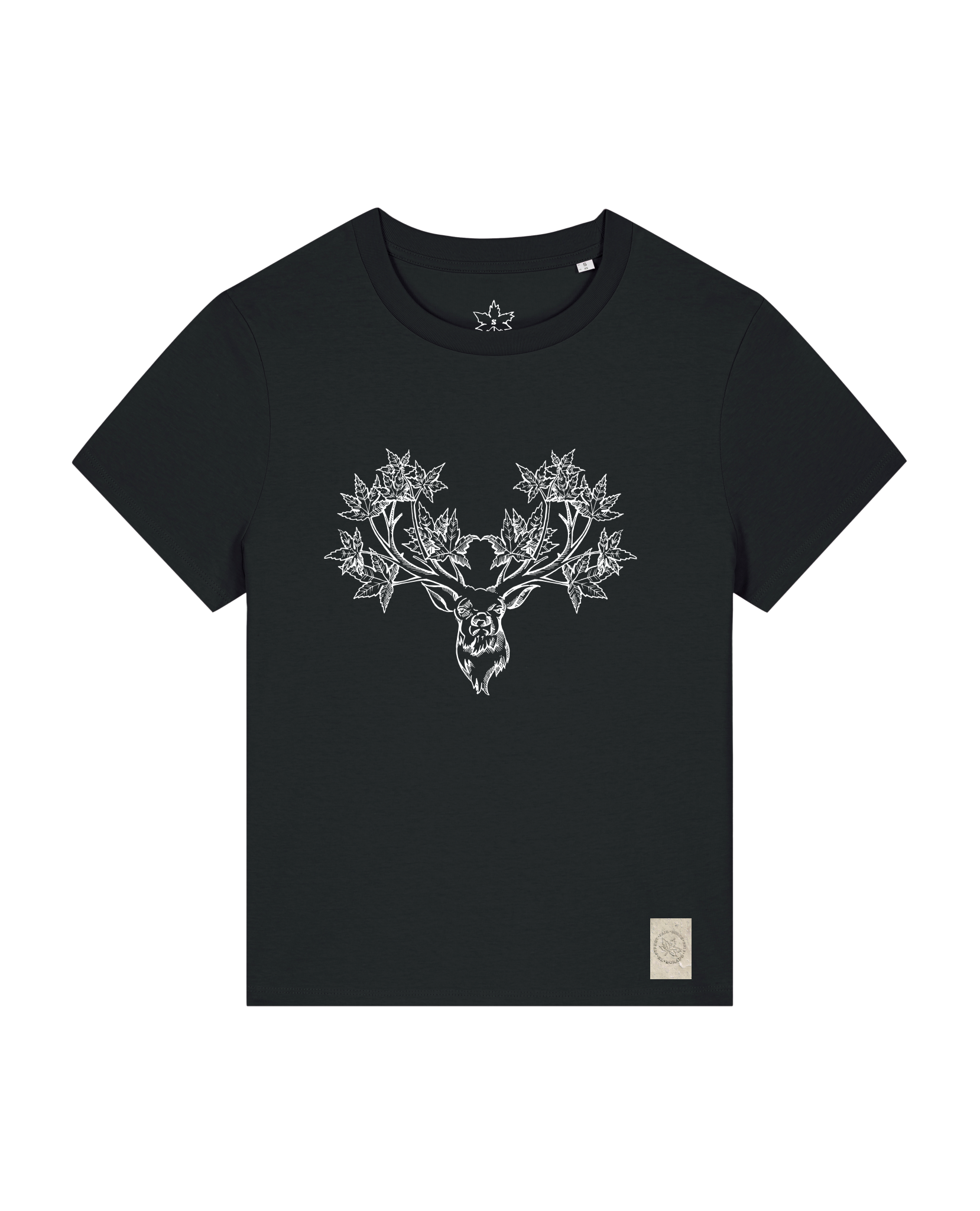 bio-female-medium fit-tshirt-king of wood-sttw172-schwarz-front