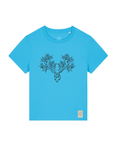 bio-female-medium fit-tshirt-king of wood-sttw172-wasserblau-front