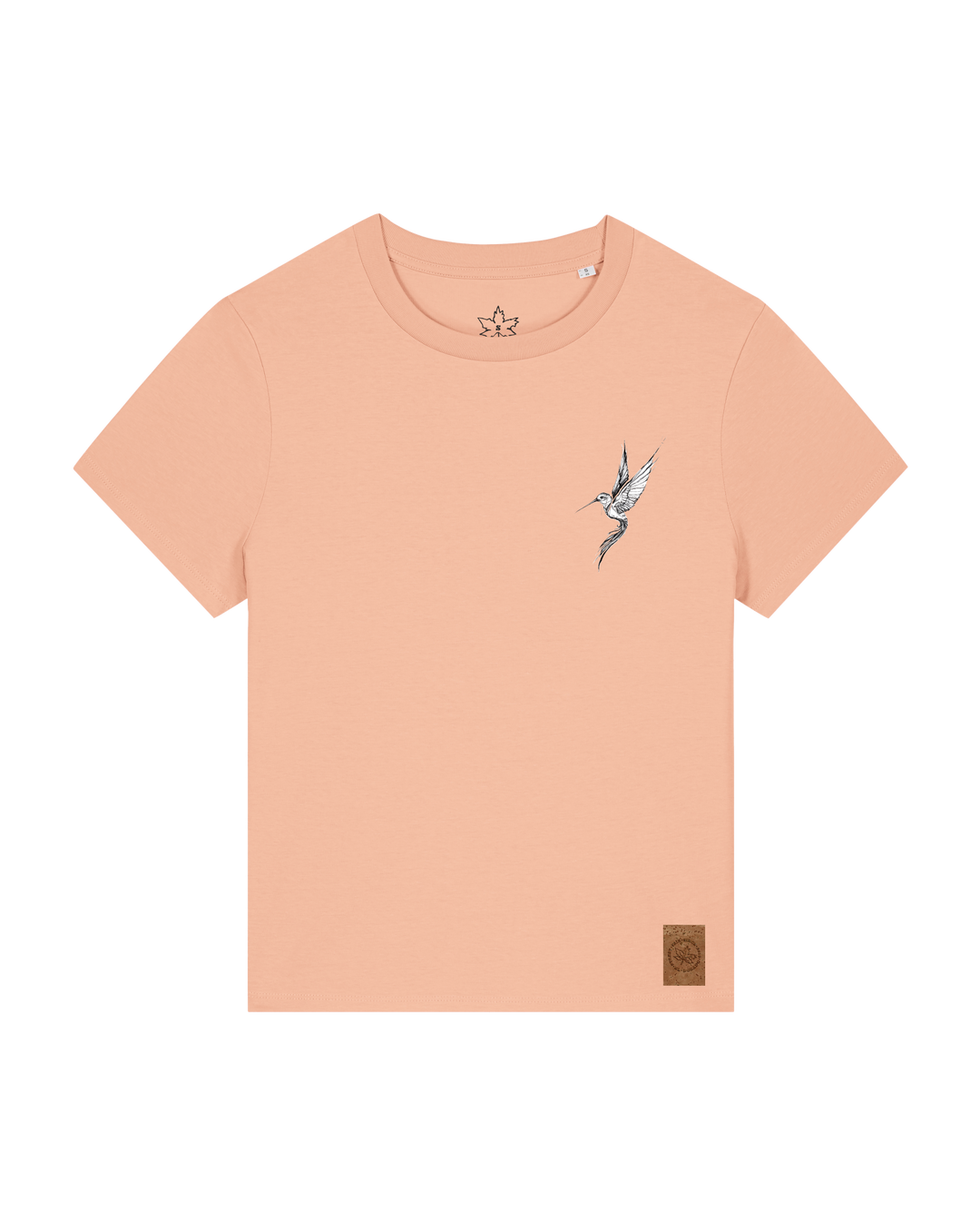 bio-female-medium fit-tshirt-kolibri (backprint)-sttw172-agyptische keramik-front