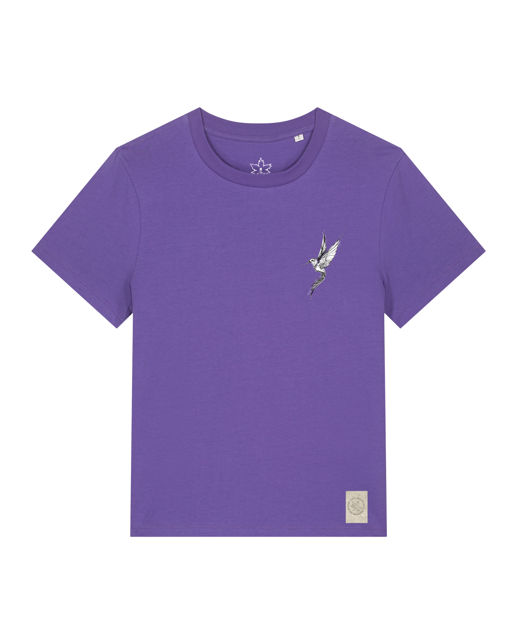 bio-female-medium fit-tshirt-kolibri (backprint)-sttw172-blaukraut-front