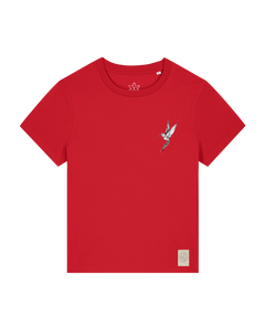 bio-female-medium fit-tshirt-kolibri (backprint)-sttw172-erdbeere-front