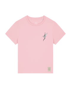 bio-female-medium fit-tshirt-kolibri (backprint)-sttw172-flamingo-front