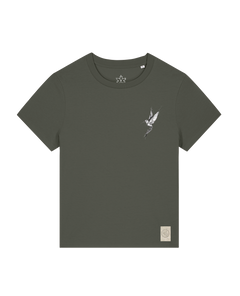bio-female-medium fit-tshirt-kolibri (backprint)-sttw172-grunkohl-front