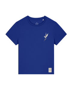 bio-female-medium fit-tshirt-kolibri (backprint)-sttw172-kornblume-front