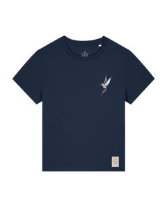 bio-female-medium fit-tshirt-kolibri (backprint)-sttw172-marine-front