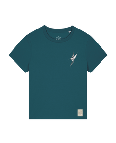 bio-female-medium fit-tshirt-kolibri (backprint)-sttw172-nordmanntanne-front