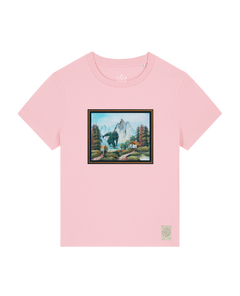 bio-female-medium fit-tshirt-krakonoš in holidays-sttw172-flamingo-front