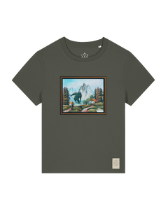 bio-female-medium fit-tshirt-krakonoš in holidays-sttw172-grunkohl-front