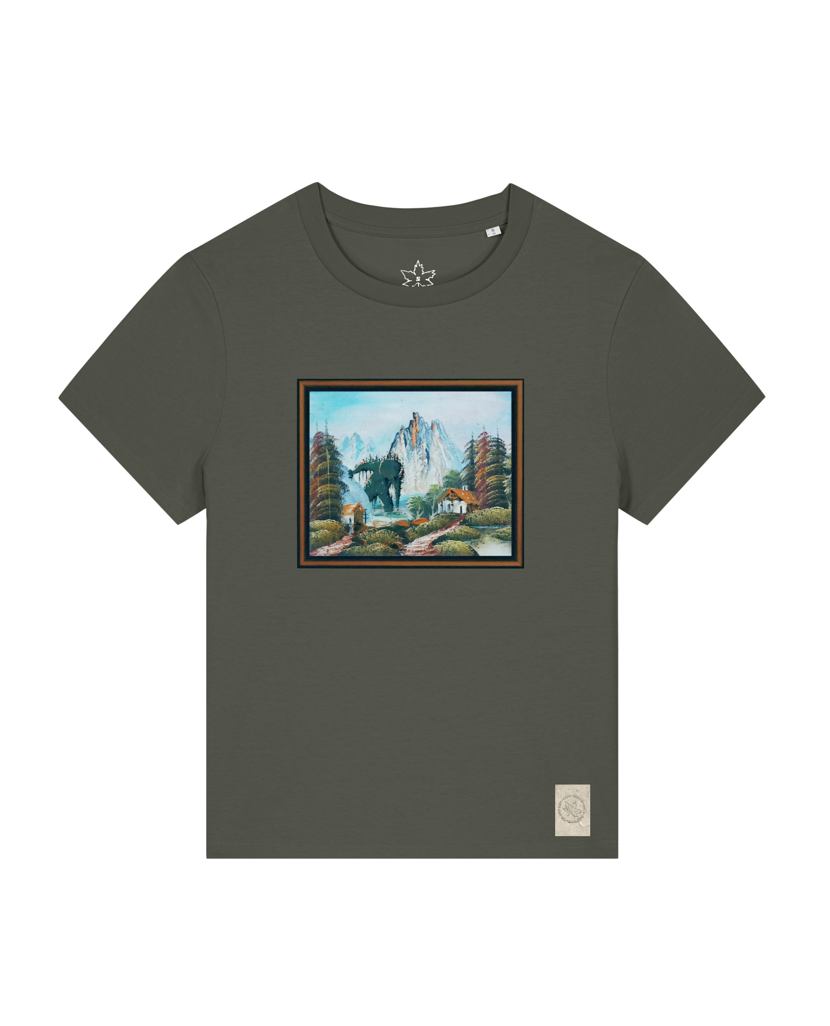 bio-female-medium fit-tshirt-krakonoš in holidays-sttw172-grunkohl-front