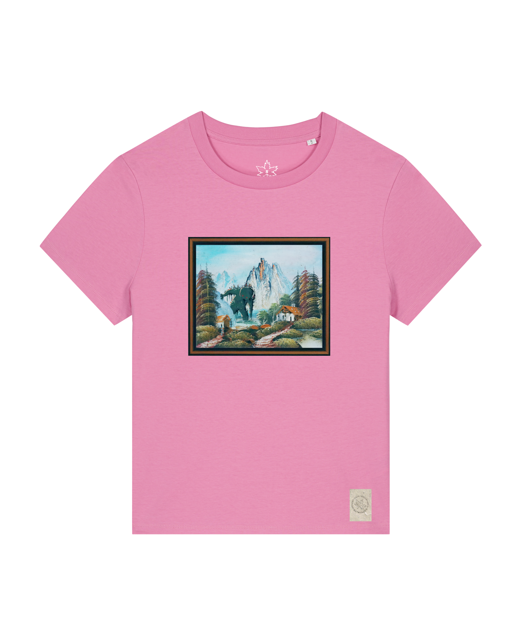 bio-female-medium fit-tshirt-krakonoš in holidays-sttw172-kaugummi-front