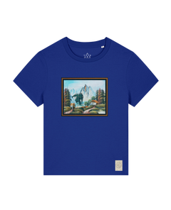 bio-female-medium fit-tshirt-krakonoš in holidays-sttw172-kornblume-front