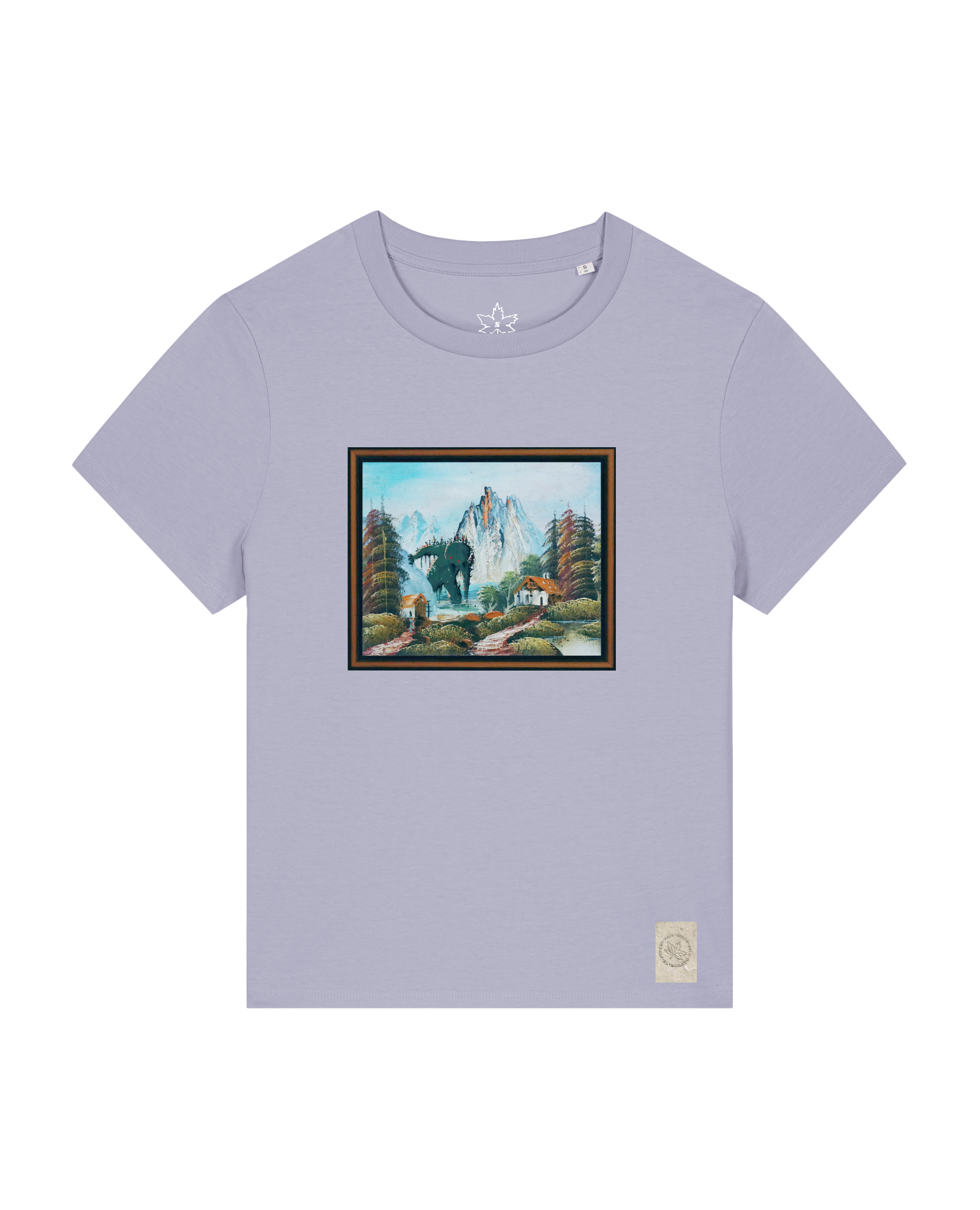 bio-female-medium fit-tshirt-krakonoš in holidays-sttw172-lavender-front