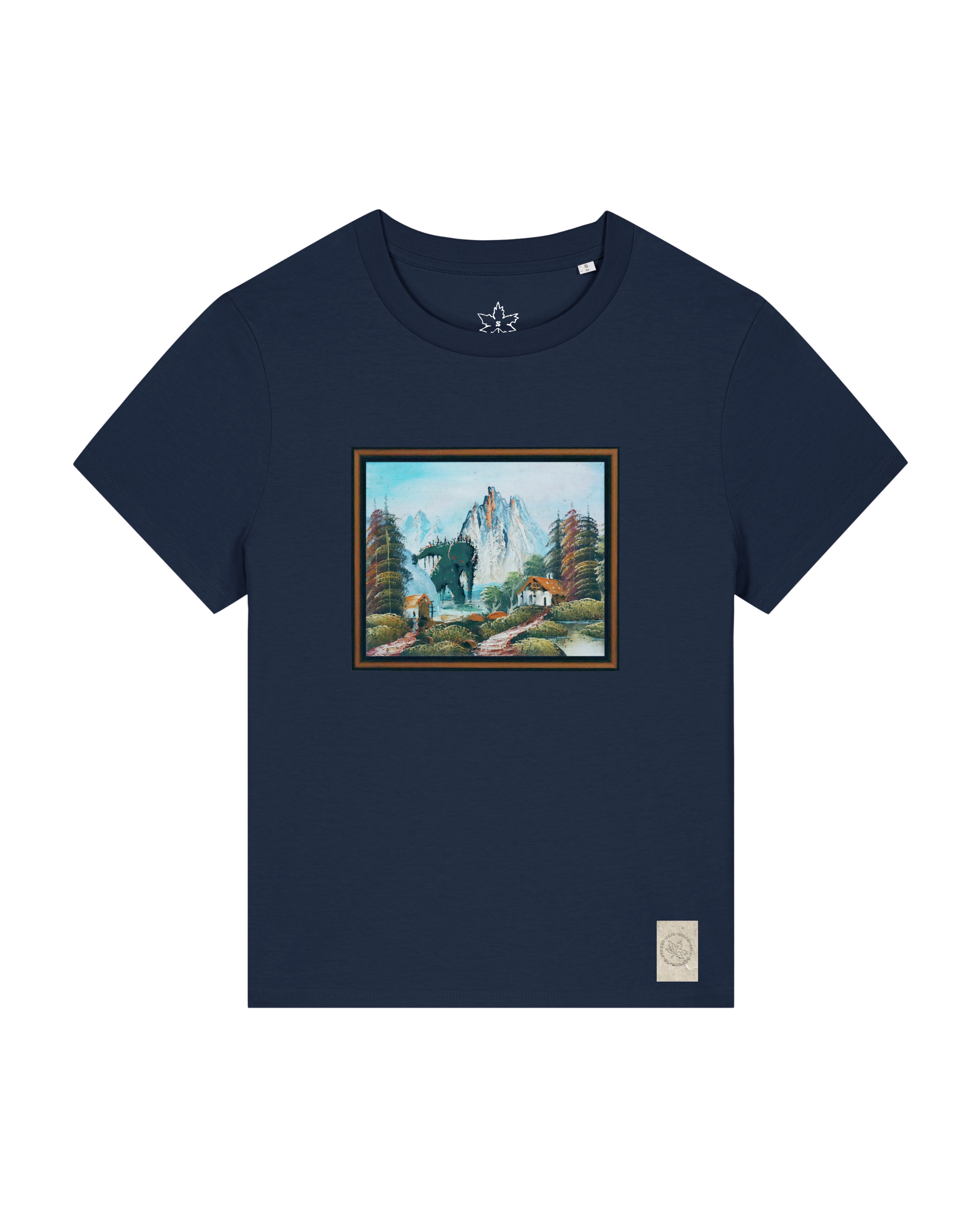 bio-female-medium fit-tshirt-krakonoš in holidays-sttw172-marine-front