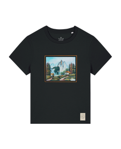 bio-female-medium fit-tshirt-krakonoš in holidays-sttw172-schwarz-front