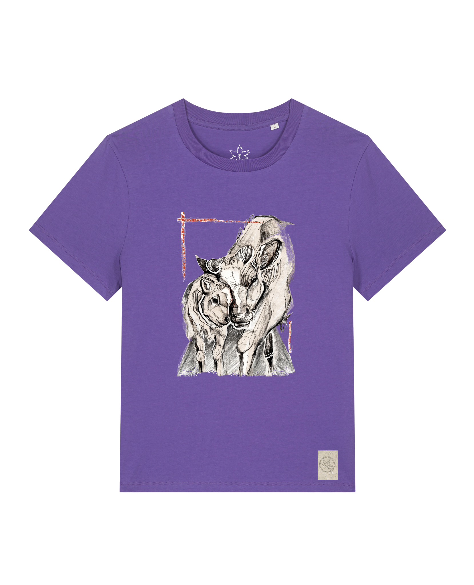 bio-female-medium fit-tshirt-kühe-sttw172-blaukraut-front