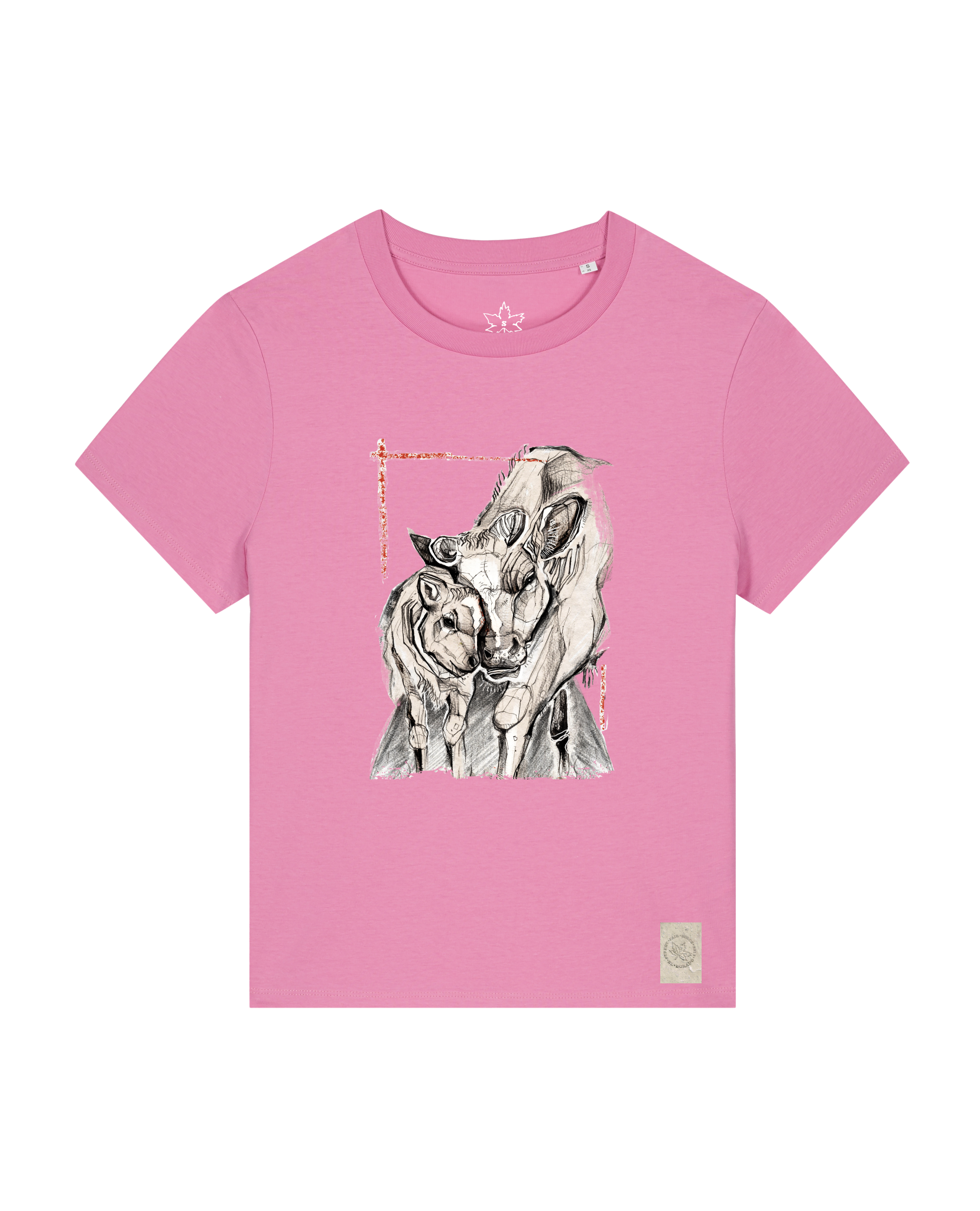 bio-female-medium fit-tshirt-kühe-sttw172-kaugummi-front