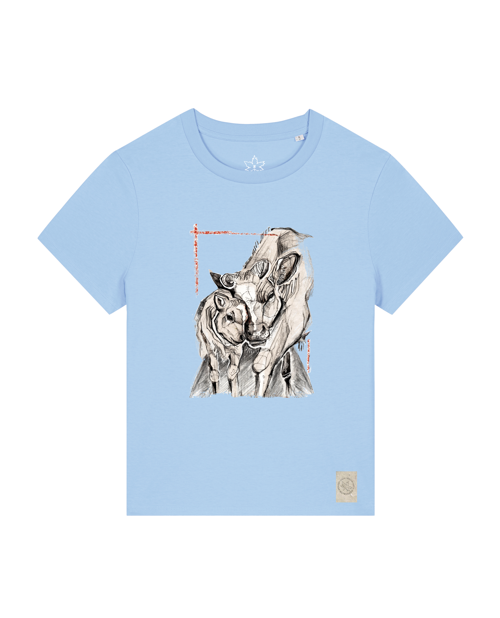 bio-female-medium fit-tshirt-kühe-sttw172-lagune-front