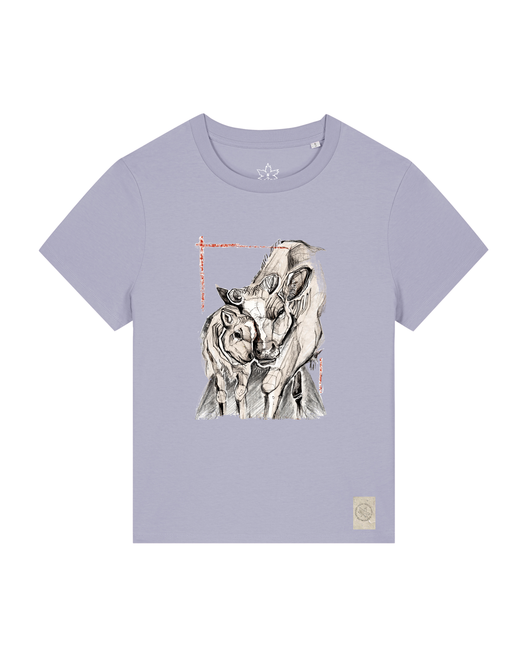 bio-female-medium fit-tshirt-kühe-sttw172-lavender-front