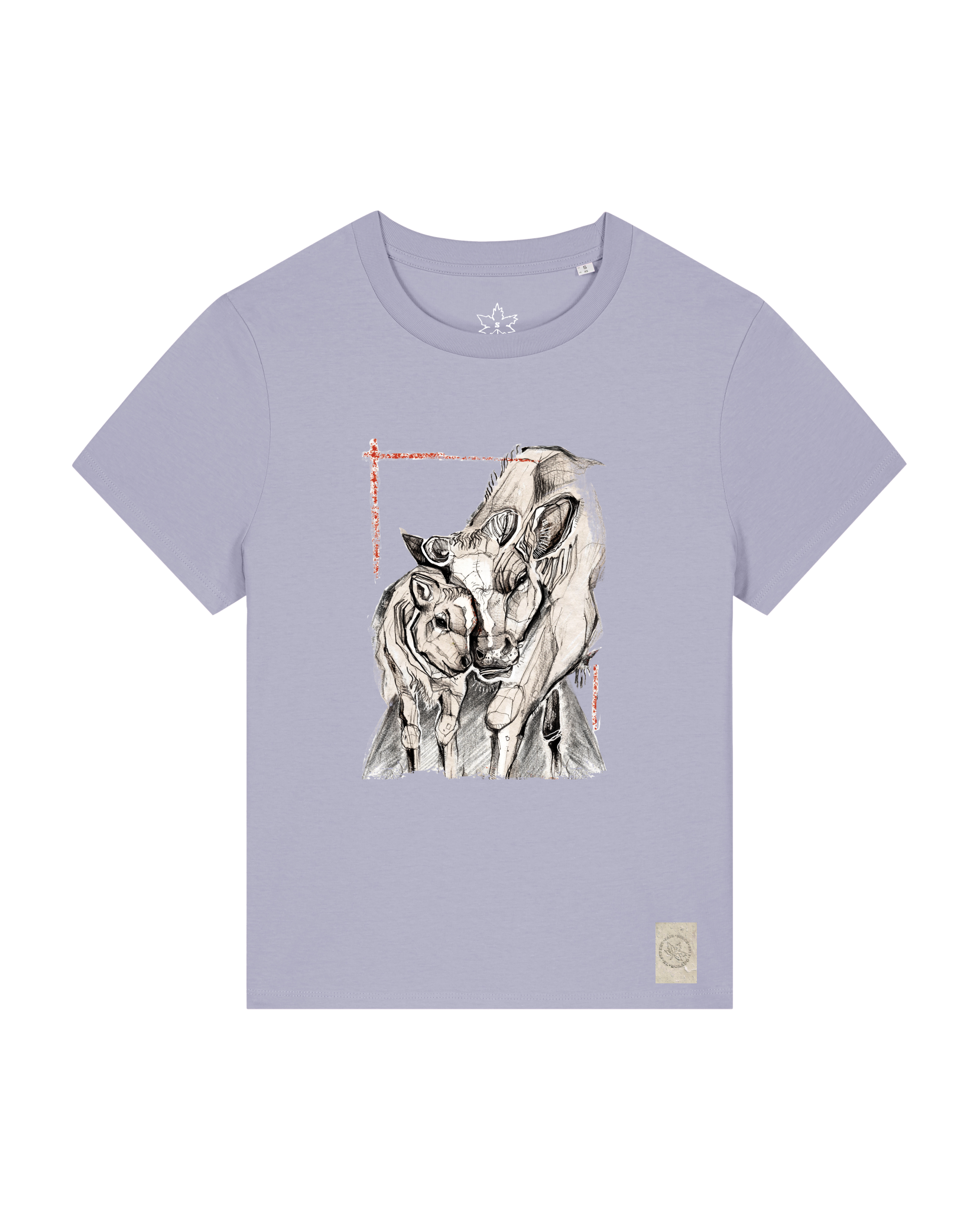 bio-female-medium fit-tshirt-kühe-sttw172-lavender-front