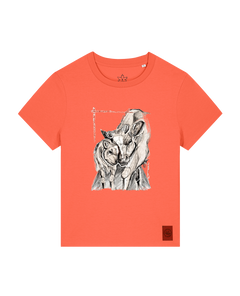 bio-female-medium fit-tshirt-kühe-sttw172-mandarine-front