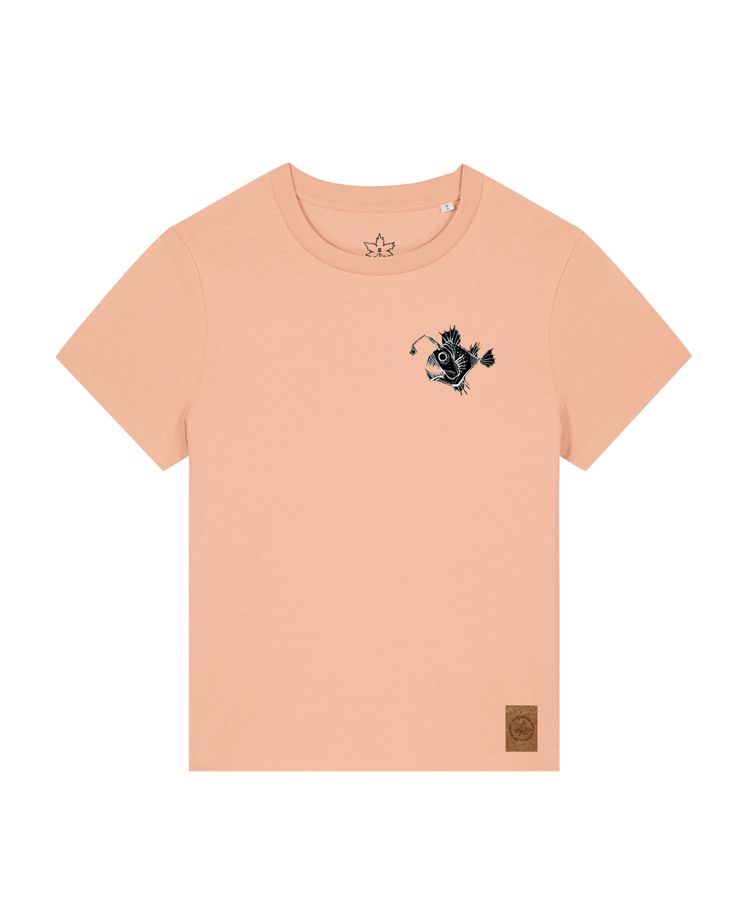 bio-female-medium fit-tshirt-lampionfisch (backprint)-sttw172-agyptische keramik-front
