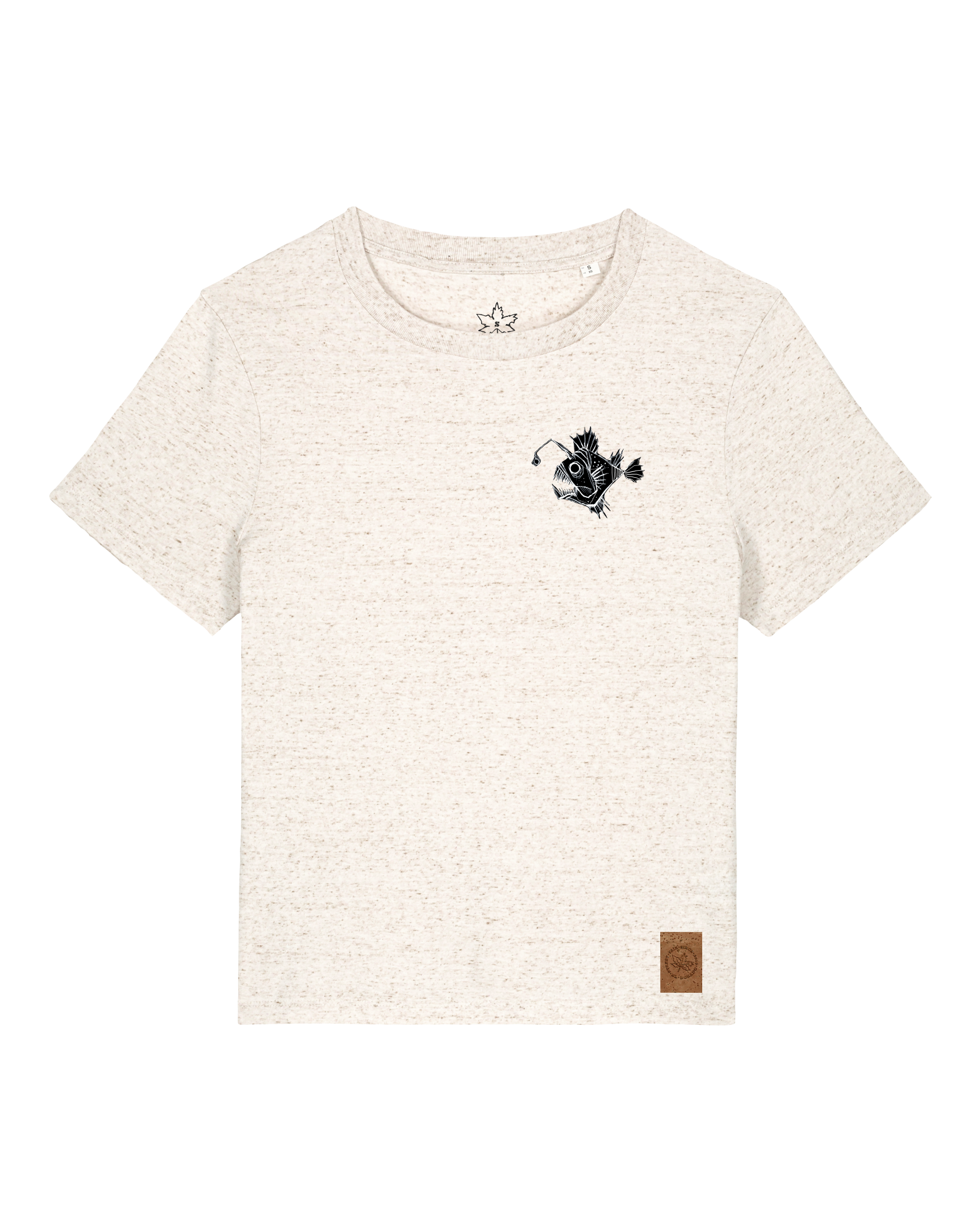 bio-female-medium fit-tshirt-lampionfisch (backprint)-sttw172-elbsandstein-front